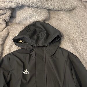 Adidas Black Windbreaker with Hood